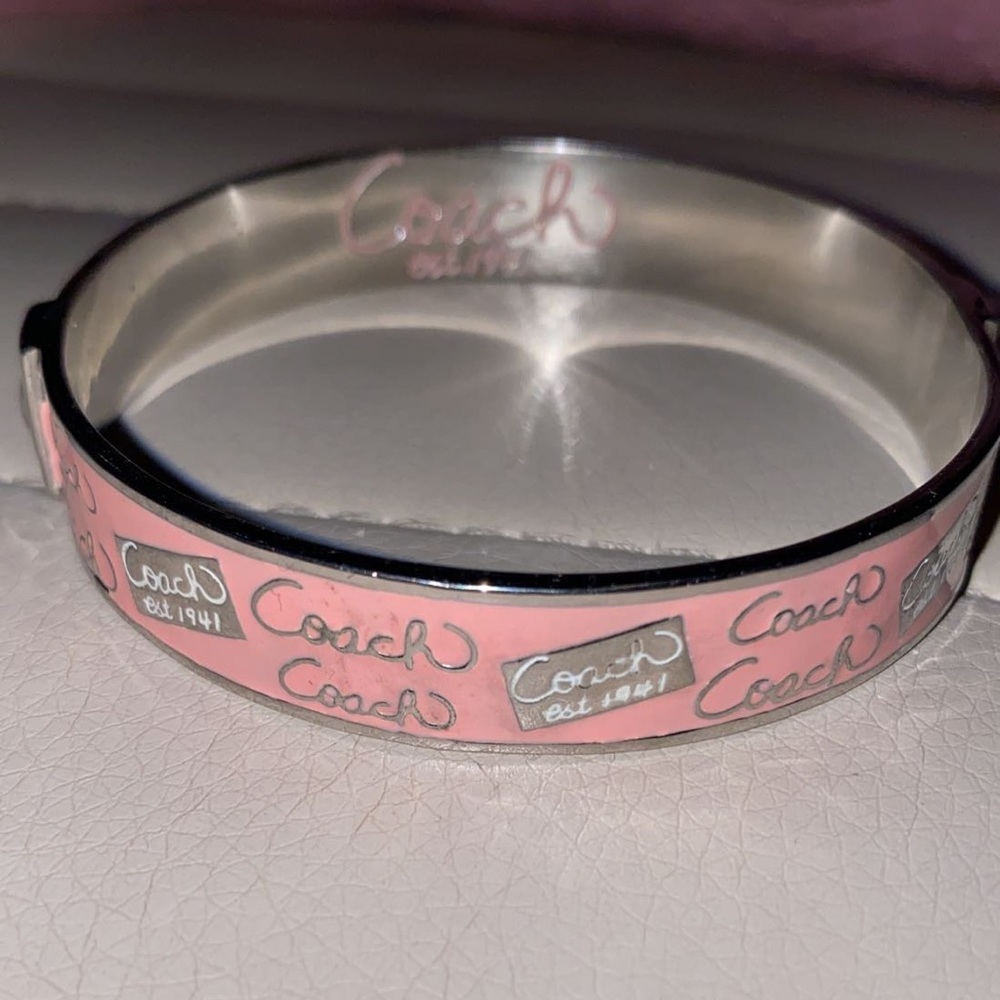 Coach Pink Enable Silver Tone Bracelet
